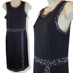 Womens Michael Kors Black Cheetah Spot Trim Business Cocktail Dress Size S 🔥HOT